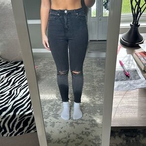 Boohoo Black ripped skinny jeans